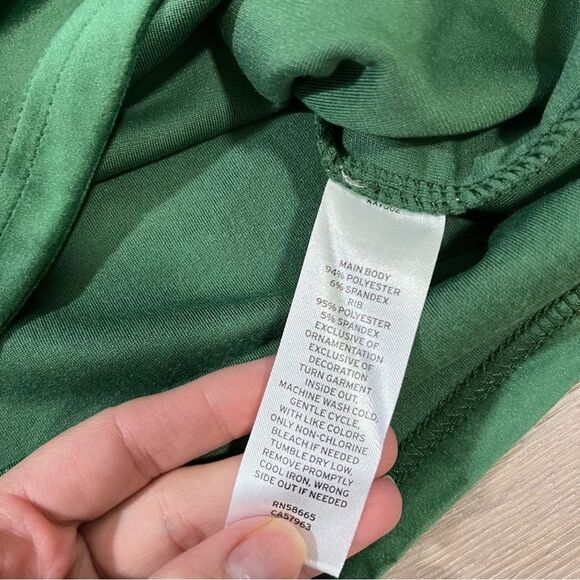 Nordstrom BP Rainbow Embroidery Velour Sweatshirt Raglan Sleeve Top Green S - Picture 7 of 9